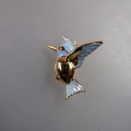 Neugablonz: Brosche fliegender Vogel Emaille (35895)