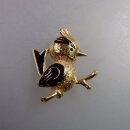 Neugablonz: Brosche Vogel bzw. Spatz Emaille (35898)
