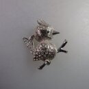 Neugablonz: Brosche Vogel bzw. Spatz Strass (35899)