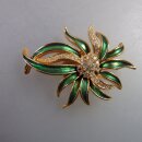 Neugablonz: Brosche Blüte Emaille Strass (35901)