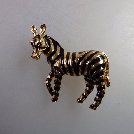 Neugablonz: Brosche Zebra Emaille (35902)