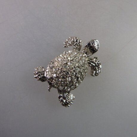 Neugablonz: Brosche Schldkröte Strass (35907)