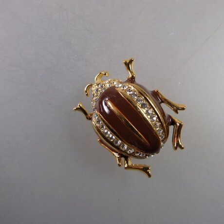 Neugablonz: Brosche Käfer Emaille Strass (35920)