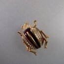 Neugablonz: Brosche Käfer Emaille Strass (35921)