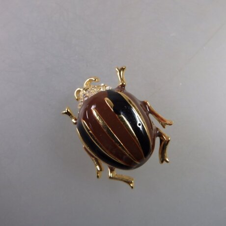 Neugablonz: Brosche Käfer Emaille Strass (35922)