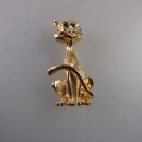 Neugablonz: Brosche sitzende Katze (35932)