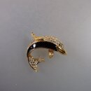 Neugablonz: Brosche Delphin Emaille Strass (35936)
