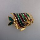 Neugablonz: Brosche Fisch Emaille Strass (35945)