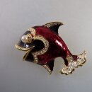 Neugablonz: Brosche Fisch Emaille Strass (35946)