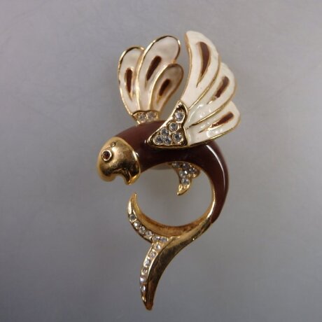 Neugablonz: Brosche Fliegender Fisch Emaille (35949)