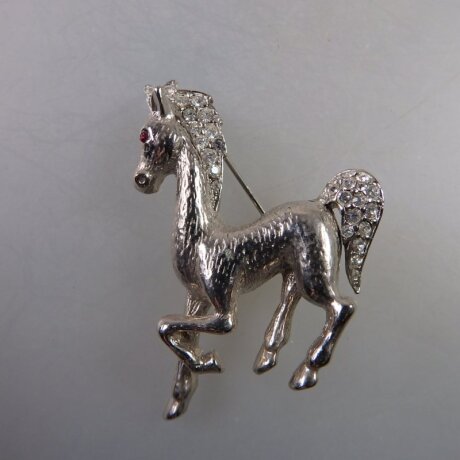 Neugablonz: Brosche Pferd Strass (35952)