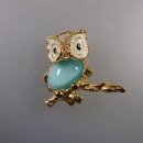 Neugablonz: Brosche Eule bzw. Uhu Opal (35966)