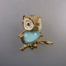 Neugablonz: Brosche Eule bzw. Uhu Opal (35966)