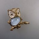 Neugablonz: Brosche Eule bzw. Uhu Opal (35967)