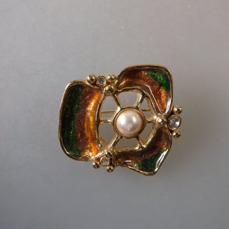 Neugablonz: Design Brosche der 70er Jahre (35983)