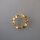 Neugablonz: Runde Brosche mit Perlen und Strass (35985)