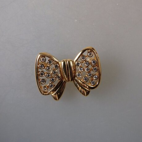 Neugablonz: Kleine Brosche Schleife Strass (35988)
