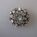 Neugablonz: Runde prächtige Brosche Strass (35993)