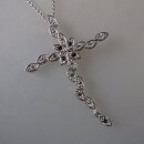 Neugablonz: Moderner Anhänger Kreuz mit Kette Strass...