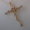 Neugablonz: Moderner Anhänger Kreuz mit Kette Strass (35998)