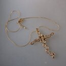 Neugablonz: Moderner Anhänger Kreuz mit Kette Strass (35998)
