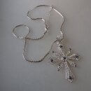 Neugablonz: Prächtiger Anhänger Kreuz mit Kette Strass (35999)