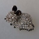 Neugablonz: Brosche Maus beweglich Strass (36010)