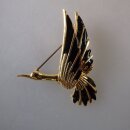 Neugablonz: Brosche Storch / Reiher im Flug (36012)