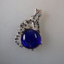 Neugablonz: Brosche Panther auf blauen Cabochon (36023)