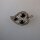 Neugablonz: Brosche Blatt schwarzer und weisser Strass (36045)