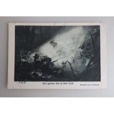  Künstler Militär-Postkarte "Sei getreu bis in den Tod"  um 1915 (86918)