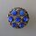 Neugablonz: Runde Brosche Saphir-Cabochons (36067)