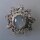 Neugablonz: Brosche Mondstein udn Strass (36068)