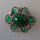 Neugablonz: Ovale Brosche grüne Cabochons (36069)