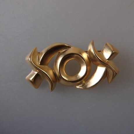 Neugablonz: Schwere Design Brosche signiert (36074)