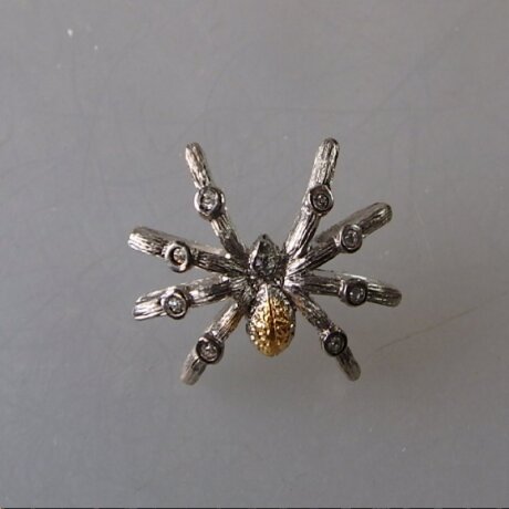 Neugablonz: Knopfloch-Brosche Spinne Strass (36079)