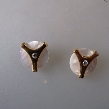 Neugablonz: Paar Design Ohrclips Perlmut (36084)
