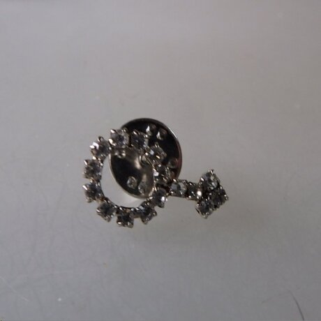 Neugablonz: Knopfloch-Brosche Gender-Symbol Strass (36087)