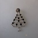 Neugablonz: Knopfloch-Brosche Weihnachtsbaum Strass (36102)