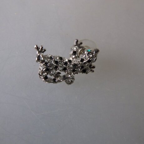 Neugablonz: Knopfloch-Brosche Eidechse Strass (36111)