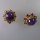 Neugablonz: Paar Ohrclips blau/violette Steine alter Stil um 1910 (36159)