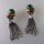 Neugablonz: Paar opulente Ohrclips mit Quasten alter Stil um 1920 (36165)