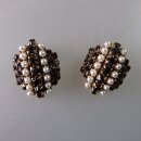 Neugablonz: Paar Ohrclips kleine Perlen und Strass alter...
