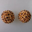 Neugablonz: Paar Ohrclips gelber und brauner Strass alter...