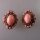 Neugablonz: Paar Ohrclips Rosenquarz Cabochon alter Stil um 1910 (36177)