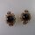Neugablonz: Paar Ohrclips schwarzer Cabochon alter Stil um 1910 (36179)