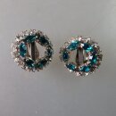 Neugablonz: Paar runde Ohrclips Strass alter Stil um 1925...