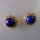 Neugablonz: Paar Ohrclips Lapislazuli Cabochon um 1950 (36184)