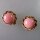 Neugablonz: Paar Ohrclips Rosenquarz Cabochon um 1950 (36193)