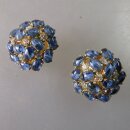 Neugablonz: Paar Ohrclips blaue Cabochons alter Stil um...